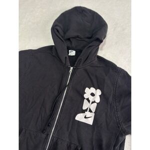 Nike Sportswear Have A Nice Day Full Zip Hoodie Washed Terry Black White Large
